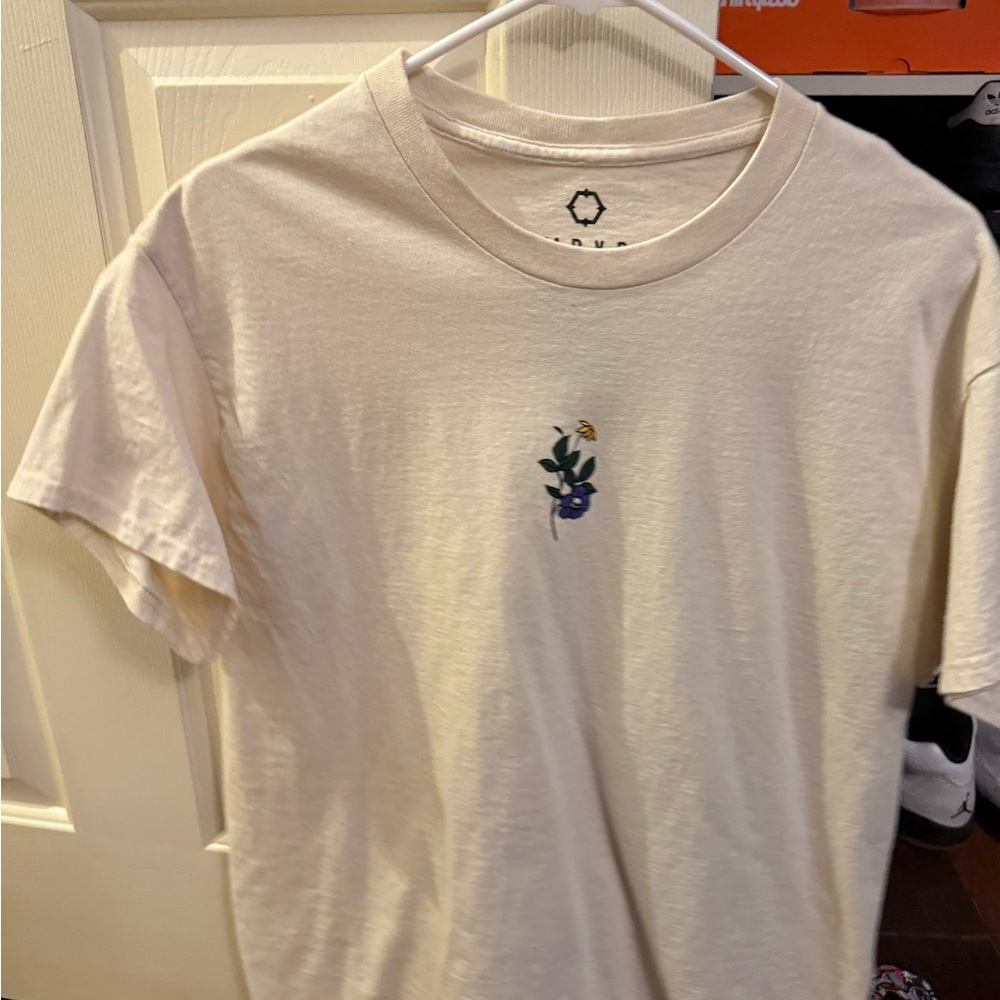 Empyre Cream Short Sleeve Tee with Floral Design